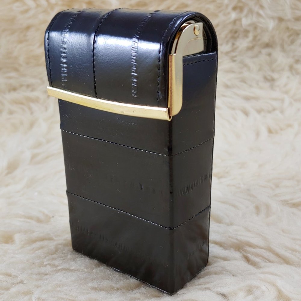 GAPACCI Black EEL SKIN Sliding Cigarette Case